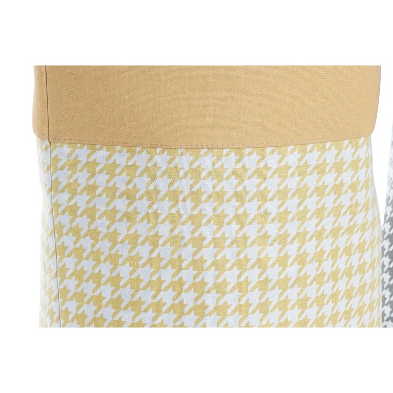 Panier à linge DKD Home Decor Pied de coq Métal Jaune Bleu Gris Multicouleur 30 x 40 cm 40 x 40 x 60 cm (3 Unités)