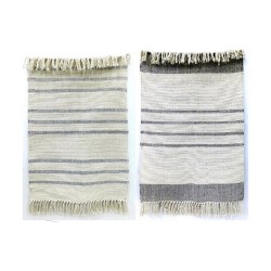 Tapis DKD Home Decor 160 x 230 x 0,75 cm Gris Polyester Blanc Frange Boho (2 Unités)