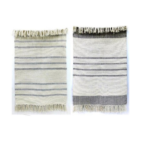 Carpet DKD Home Decor 160 x 230 x 0,75 cm Grey Polyester White Fringe Boho (2 Units)