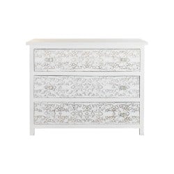 Caisson à Tiroirs DKD Home Decor Blanc Bois de manguier (100 x 50 x 80 cm)