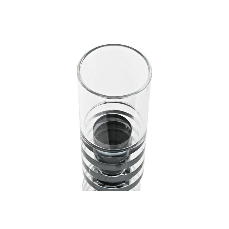 Bougeoir DKD Home Decor 6 x 6 x 28 cm Verre Noir Transparent