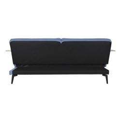 Canapé Convertible DKD Home Decor Noir Bleu Métal Marron Polyester Bois d'eucalyptus (203 x 87 x 81 cm)