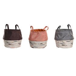 Panier à linge DKD Home Decor Gris Orange 28 x 28 x 30 cm (3 Unités)