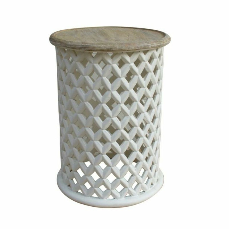 Side table DKD Home Decor White Natural Mango wood 45 x 45 x 62 cm