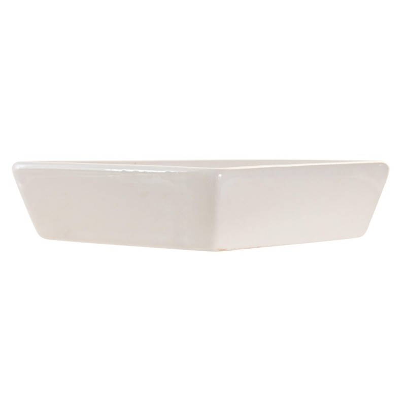 Plateau apéritif DKD Home Decor 21,5 x 21,5 x 1 cm Beige Blanc Grès Traditionnel