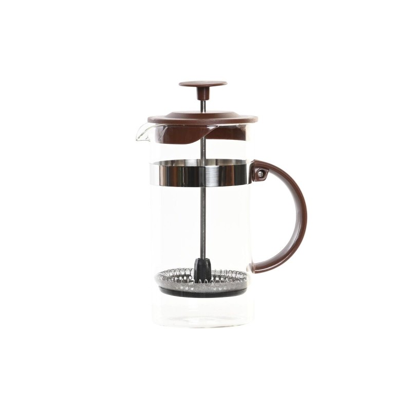 Cafetière à Piston DKD Home Decor Marron Transparent Acier inoxydable Verre Borosilicaté 350 ml 16 x 9 x 18,5 cm