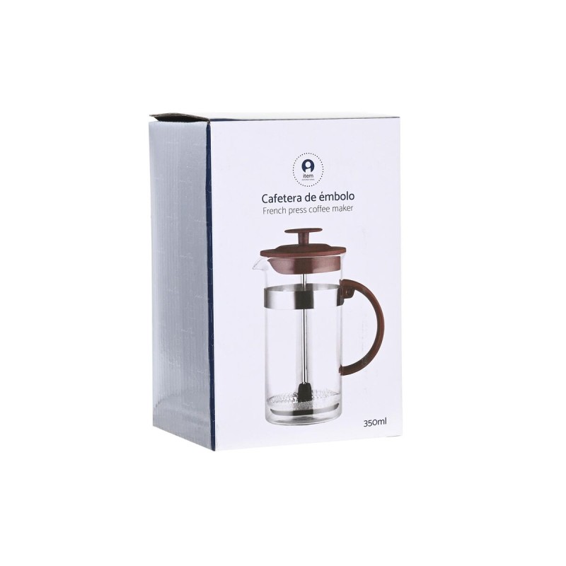 Kolben-Kaffeemaschine DKD Home Decor Braun Durchsichtig Edelstahl Borosilikatglas 350 ml 16 x 9 x 18,5 cm