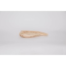 Tablett für Snacks DKD Home Decor Hellbraun natürlich Herz Tropical 35 x 24 x 4 cm