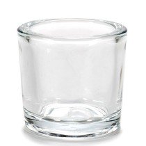 Kerzenschale Durchsichtig Glas 6,5 x 6 x 6,5 cm (12 Stück)