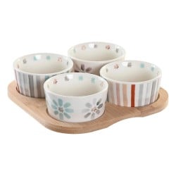 Plateau apéritif DKD Home Decor 19,7 x 19,7 x 1 cm Multicouleur Grès