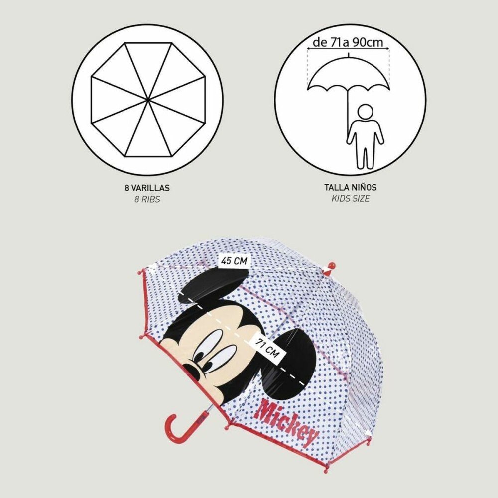 Umbrella Mickey Mouse Red 100 % POE