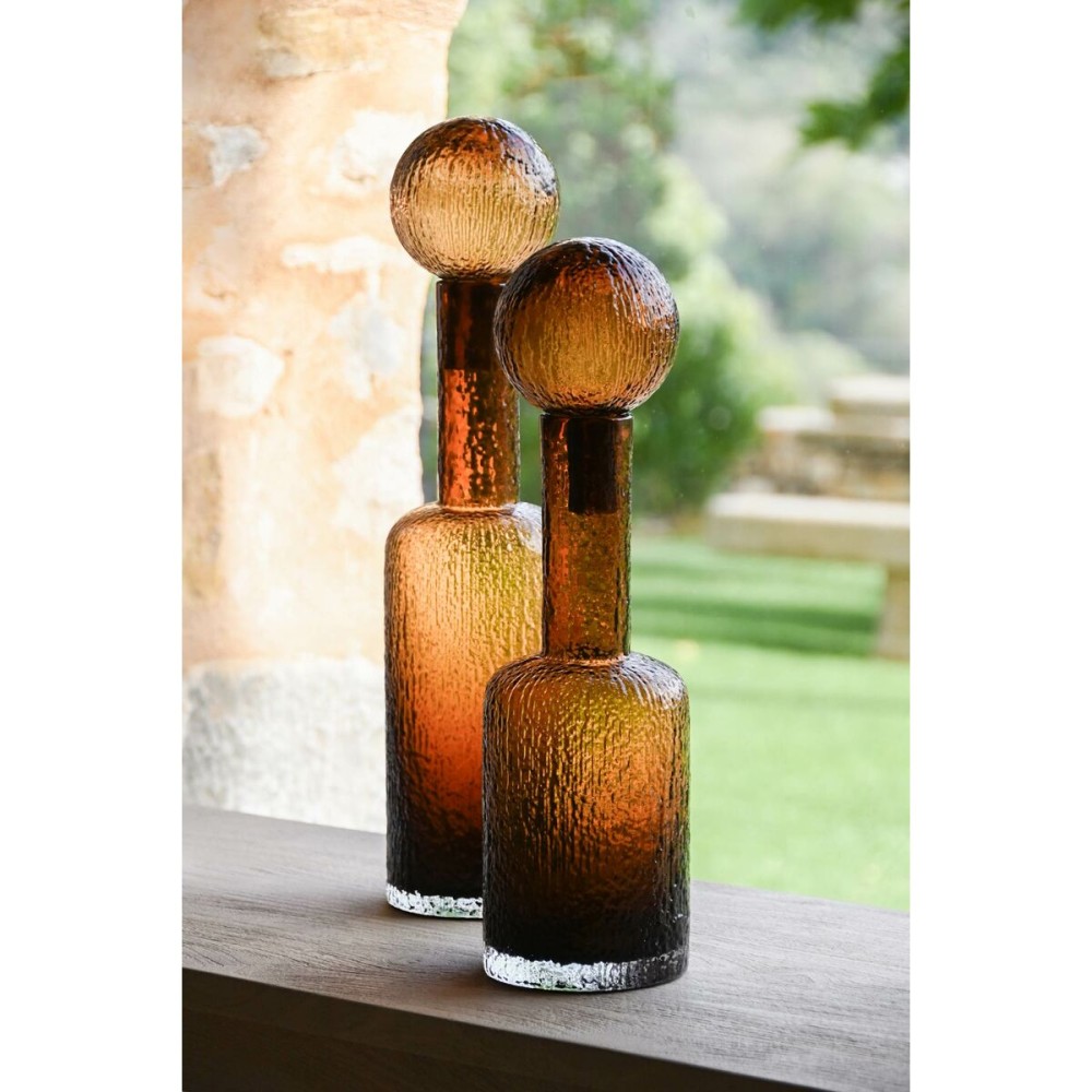Vase Home ESPRIT Brown Crystal Modern 12,5 X 12,5 X 43,5 cm