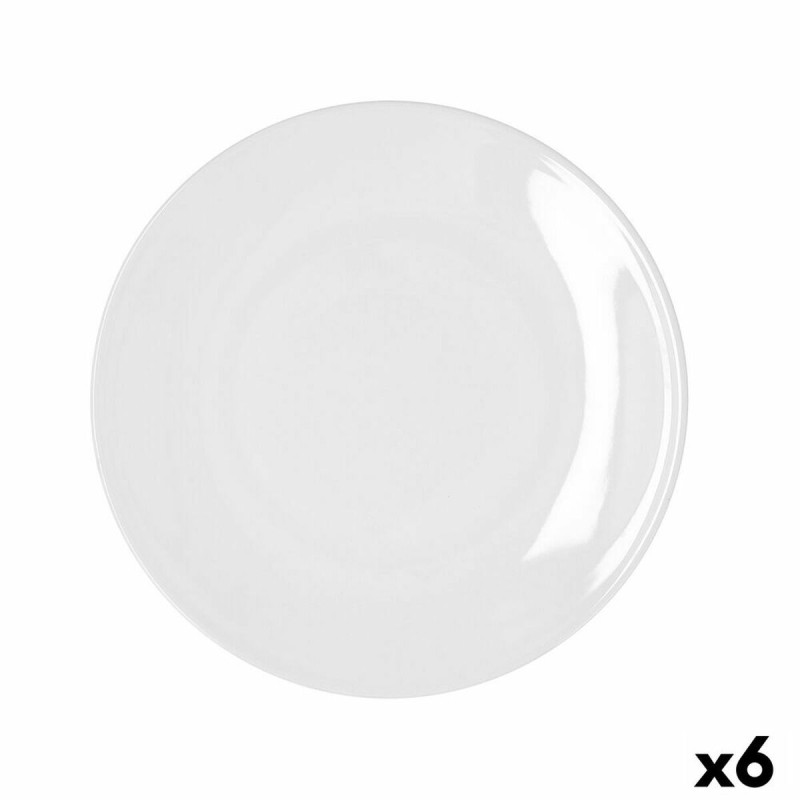 Assiette plate Bidasoa Glacial Coupe Blanc Céramique 25 cm (6 Unités) (Pack 6x)