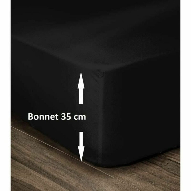 Fitted bottom sheet Lovely Home Black 180 x 200