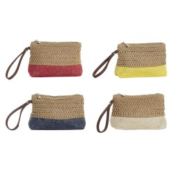 Toilet Bag DKD Home Decor Fibre Yellow Blue White Red Beige 20 x 5 x 15 cm (4 Pieces)