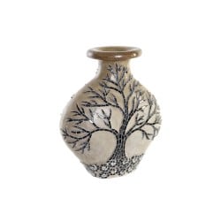 Vase DKD Home Decor Arbre Verre Noir Beige Terre cuite (30 x 15 x 33,5 cm)