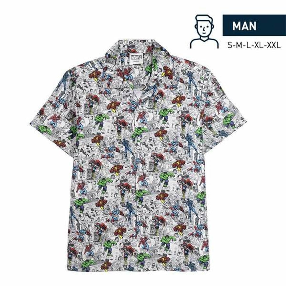 Herren Kurzarm-T-Shirt Marvel Hellgrau