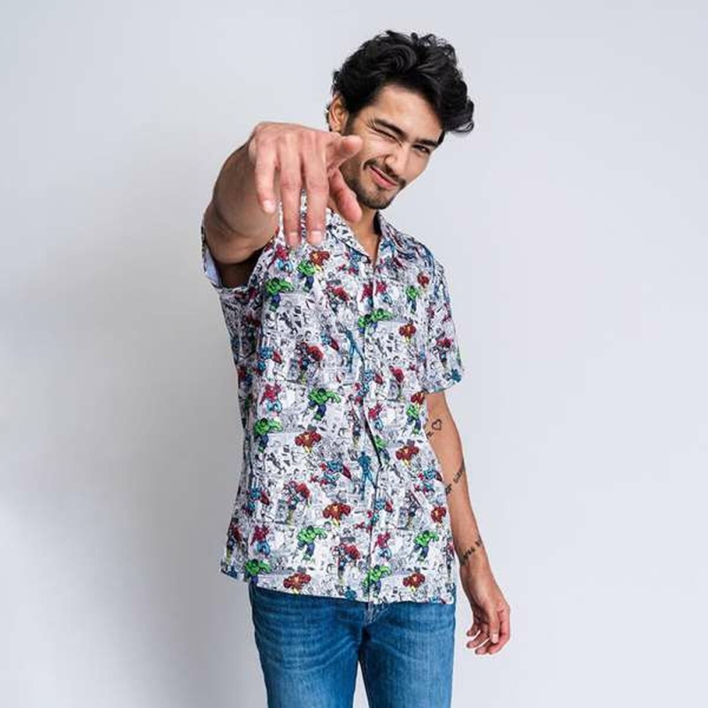 T-shirt à manches courtes homme Marvel Gris clair