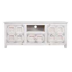 TV furniture DKD Home Decor White Wood Mango wood 151 x 40 x 60 cm