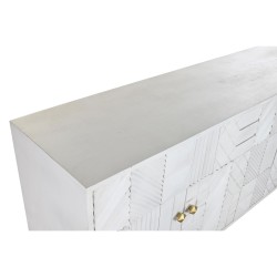 Buffet DKD Home Decor Losanges Blanc Laiton Bois de manguier (157 x 43 x 84 cm)