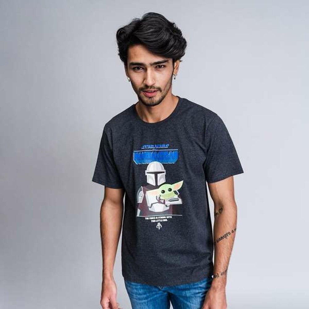 Herren Kurzarm-T-Shirt The Mandalorian Schwarz