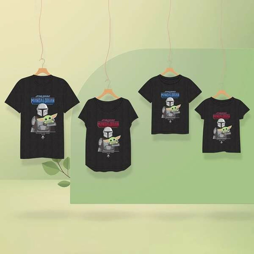 Herren Kurzarm-T-Shirt The Mandalorian Schwarz