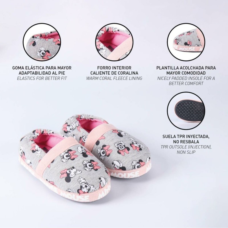 Chaussons Minnie Mouse Gris clair