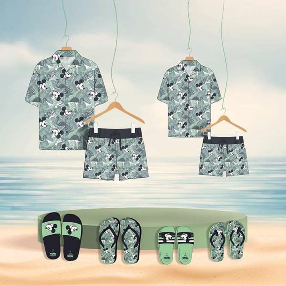 Men’s Short Sleeve T-Shirt Mickey Mouse Light Green
