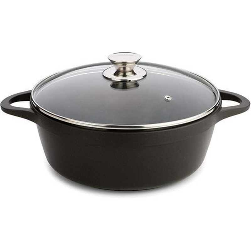 Casserole avec Couvercle Valira BLACK IND 24CM Ø 24 cm Noir Aluminium