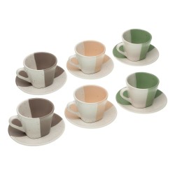 Lot de tasses avec soucoupes Versa Clara Céramique 9 x 6,5 x 9 cm