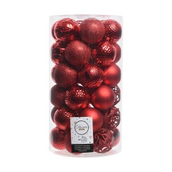 Boules de Noël Decoris 37 Pièces Rouge Ø 6 cm