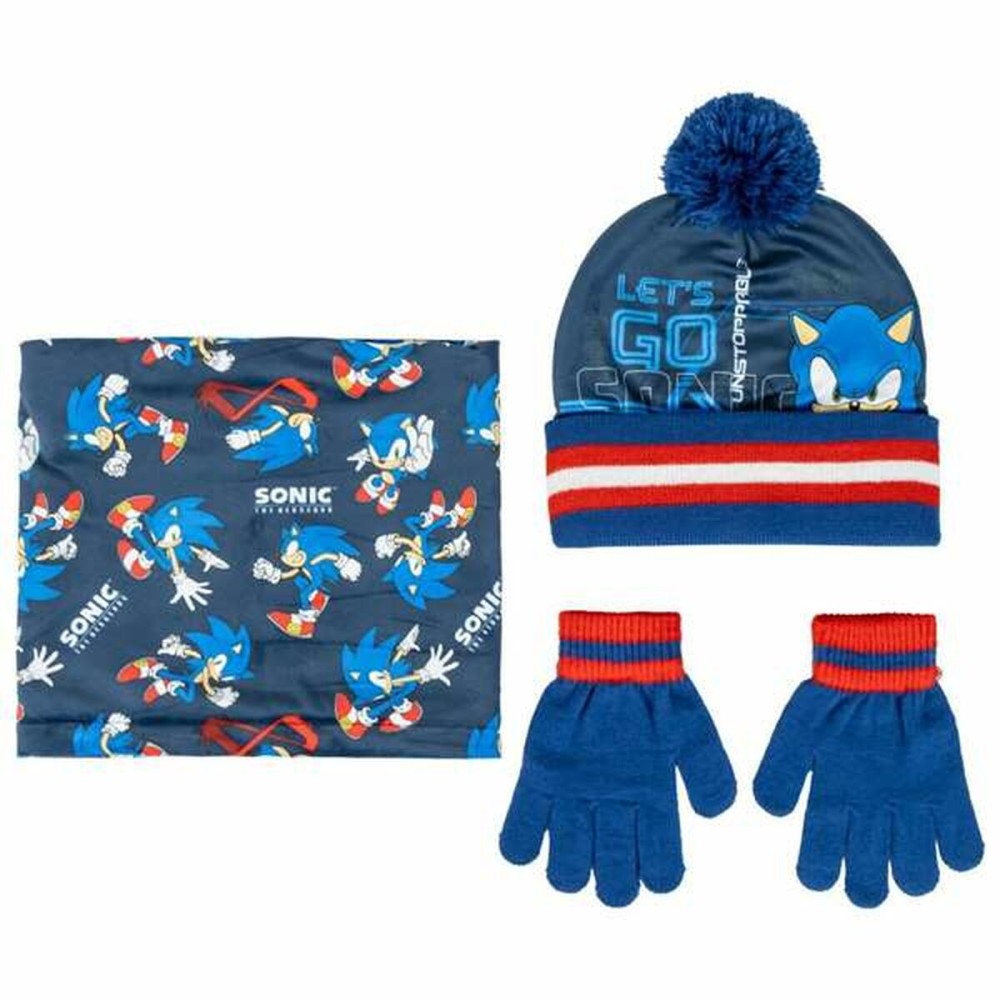 Hat, Scarf and Gloves Sonic 2-8 Years