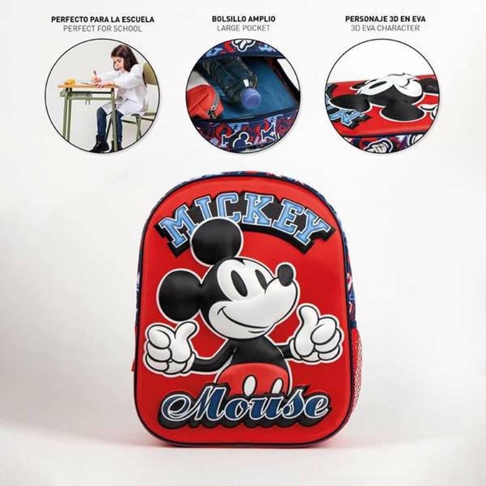 Schulrucksack Mickey Mouse Rot 25,0 x 31,0 x 10,0 cm