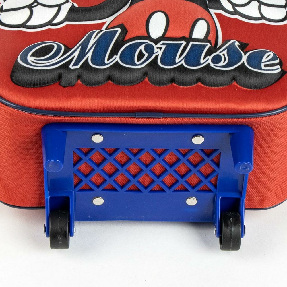 School Rucksack with Wheels Mickey Mouse Red 25,0 x 31,0 x 10,0 cm 3D