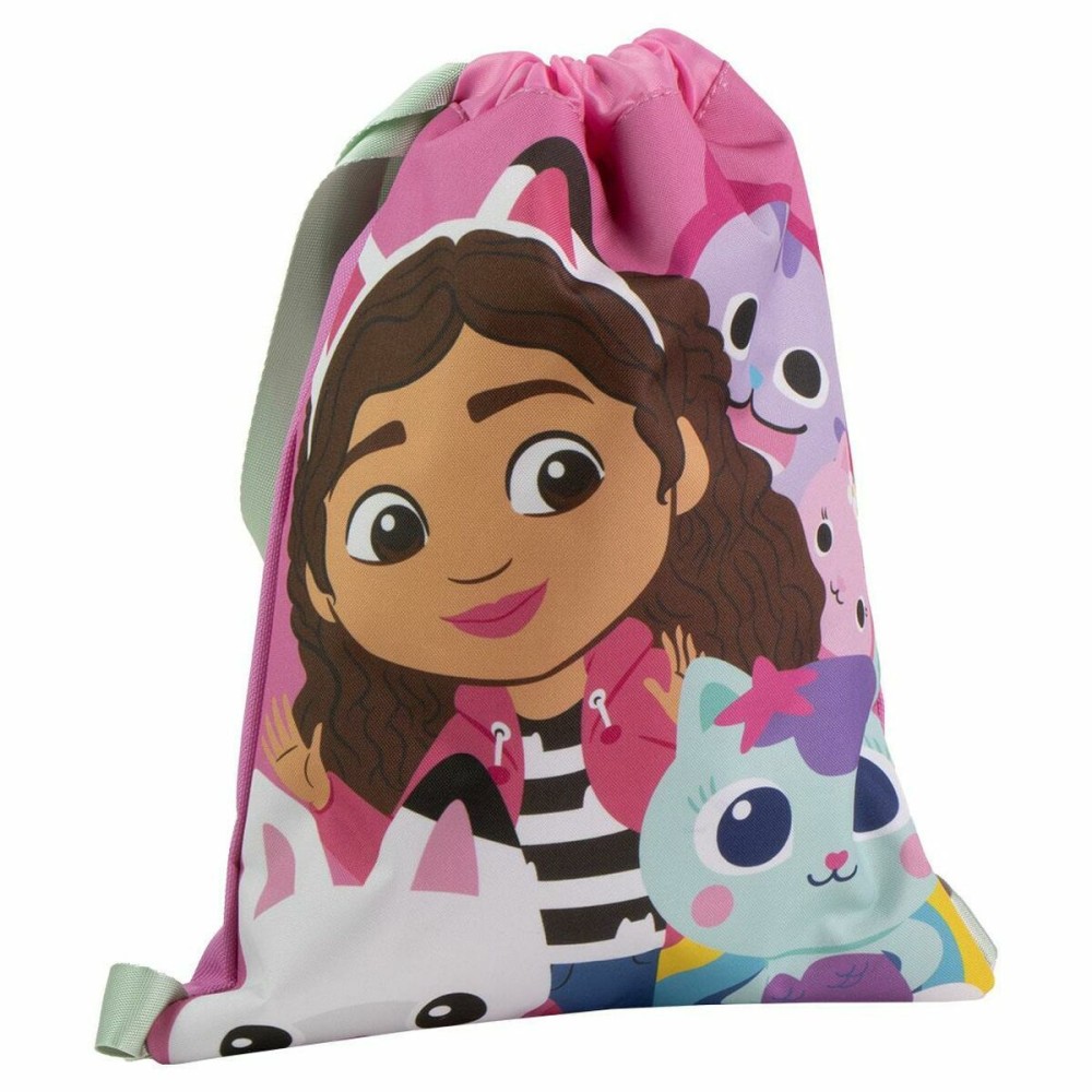Rucksacktasche mit Bändern Gabby's Dollhouse Rosa 27,0 x 33,0 x 1,0 cm
