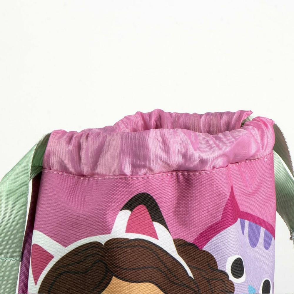 Rucksacktasche mit Bändern Gabby's Dollhouse Rosa 27,0 x 33,0 x 1,0 cm