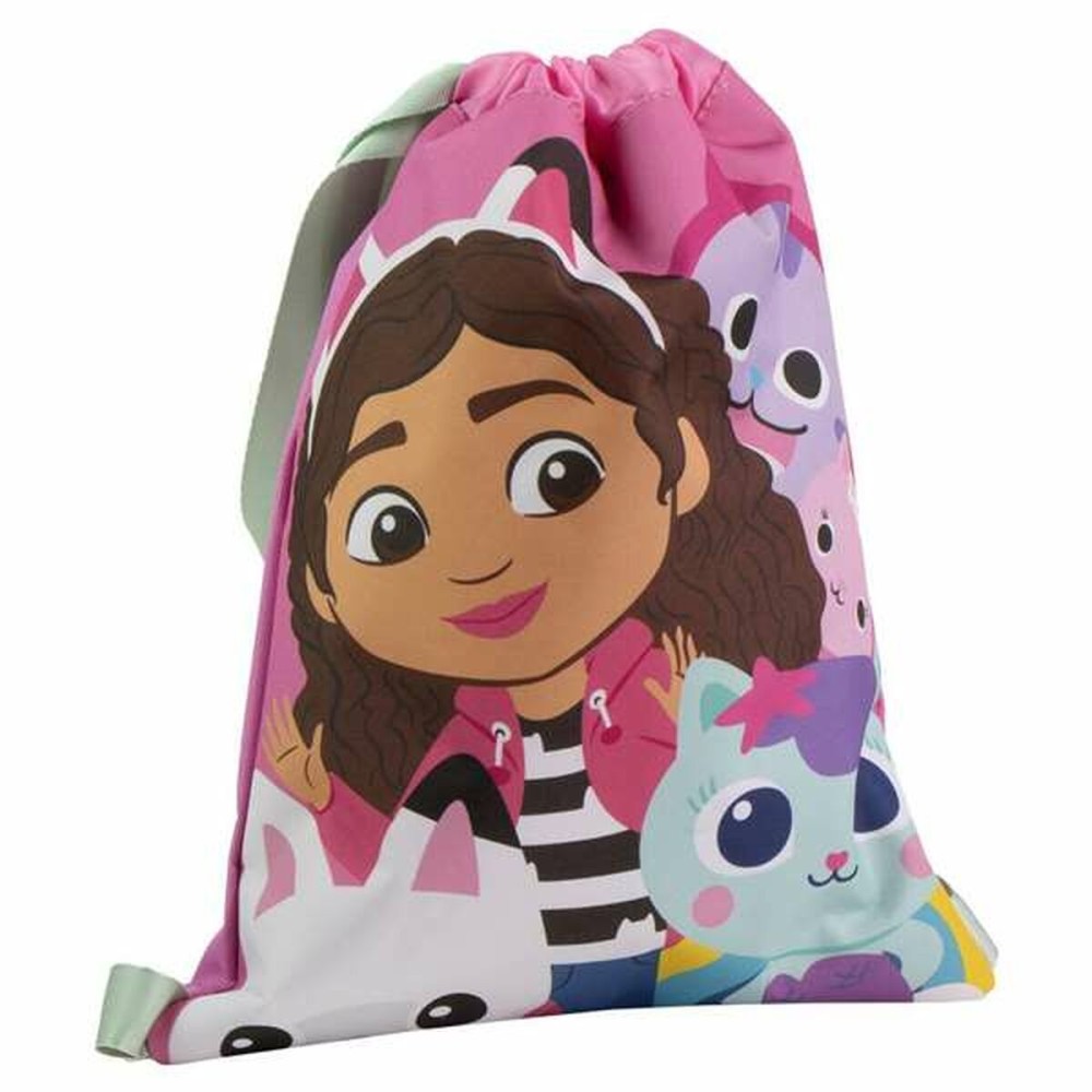 Rucksacktasche mit Bändern Gabby's Dollhouse Rosa 27,0 x 33,0 x 1,0 cm