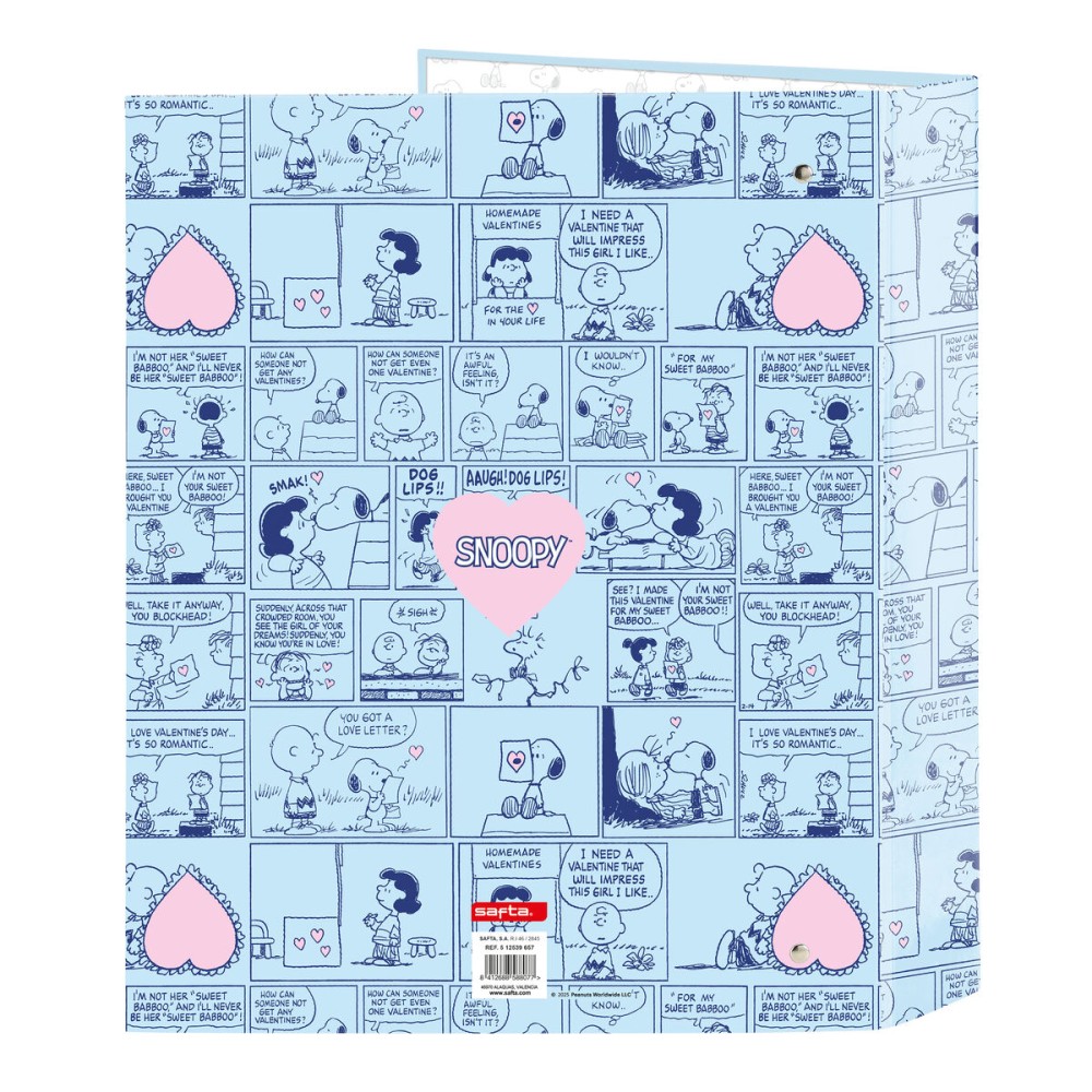 Ring binder Snoopy Love Blue A4 27 x 33 x 6 cm