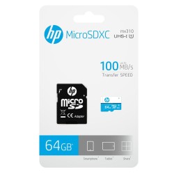 Carte Mémoire Micro SD avec Adaptateur HP HP-MSDCWAU1-64GB 16 GB 64 GB Cours 10 100 Mb/s