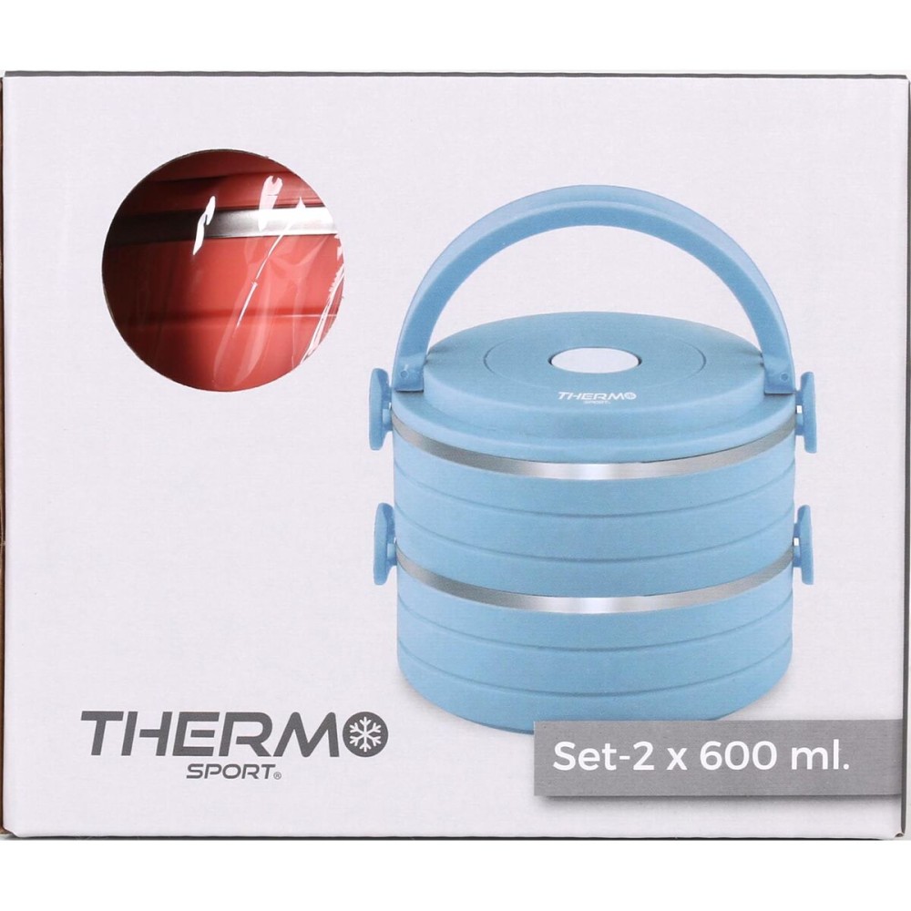 Lunchbox-Set ThermoSport Blau Rot Stahl Kunststoff 600 ml 2 Stücke (6 Stück)