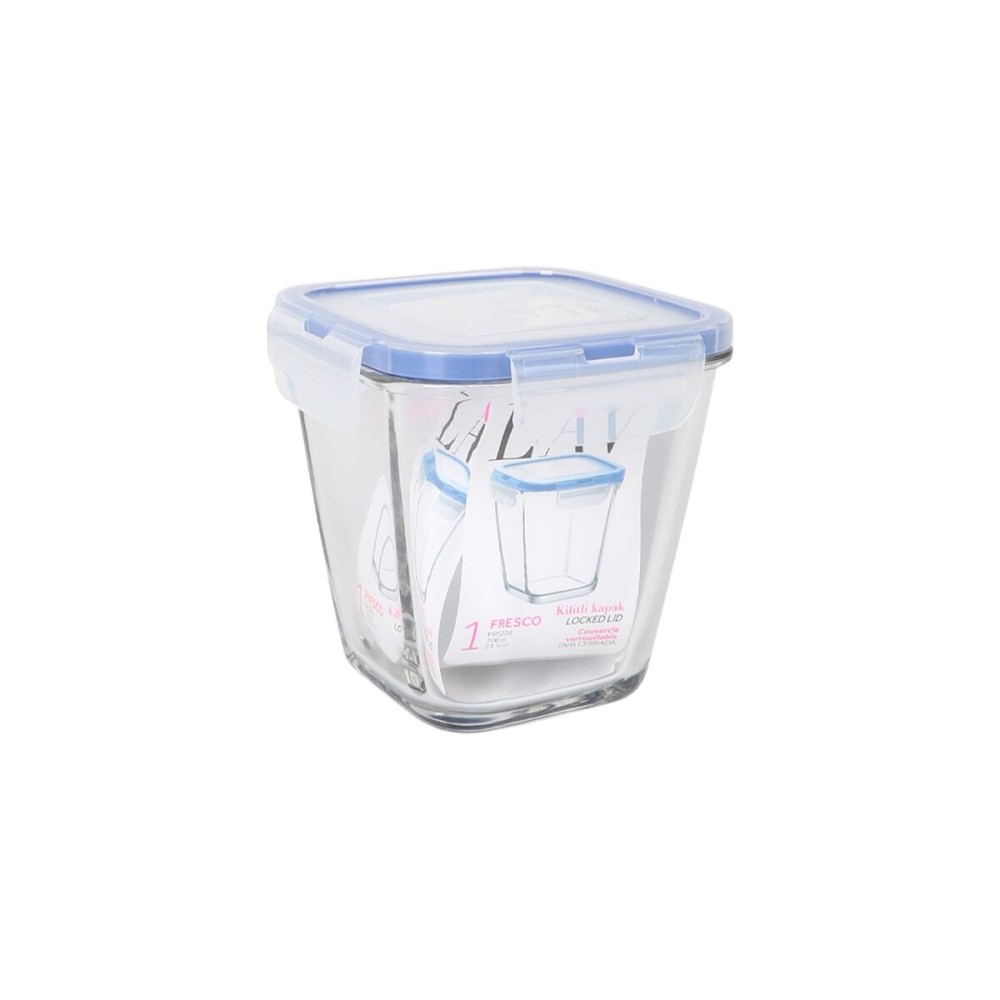 Hermetic Lunch Box LAV Blue Transparent 700 ml (8 Units)