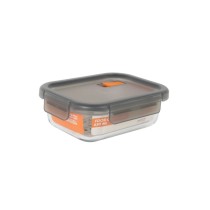 Hermetic Lunch Box MasterChef Grey Transparent Rectangular 630 ml (6 Units)