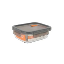 Hermetic Lunch Box MasterChef Grey Transparent Rectangular 630 ml (6 Units)