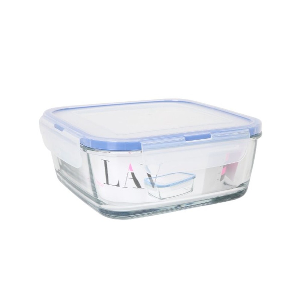 Hermetic Lunch Box LAV Blue Transparent 1,15 L (8 Units)