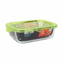 Hermetic Lunch Box Quttin Green Transparent Rectangular 0,6 L (6 Units)