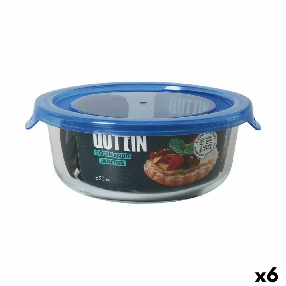 Lunchbox hermetisch Quttin Blau Durchsichtig 650 ml (6 Stück)