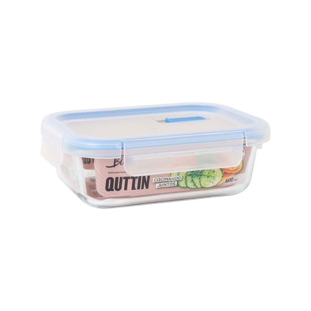 Lunchbox hermetisch Quttin Boho Durchsichtig rechteckig 600 ml (6 Stück)