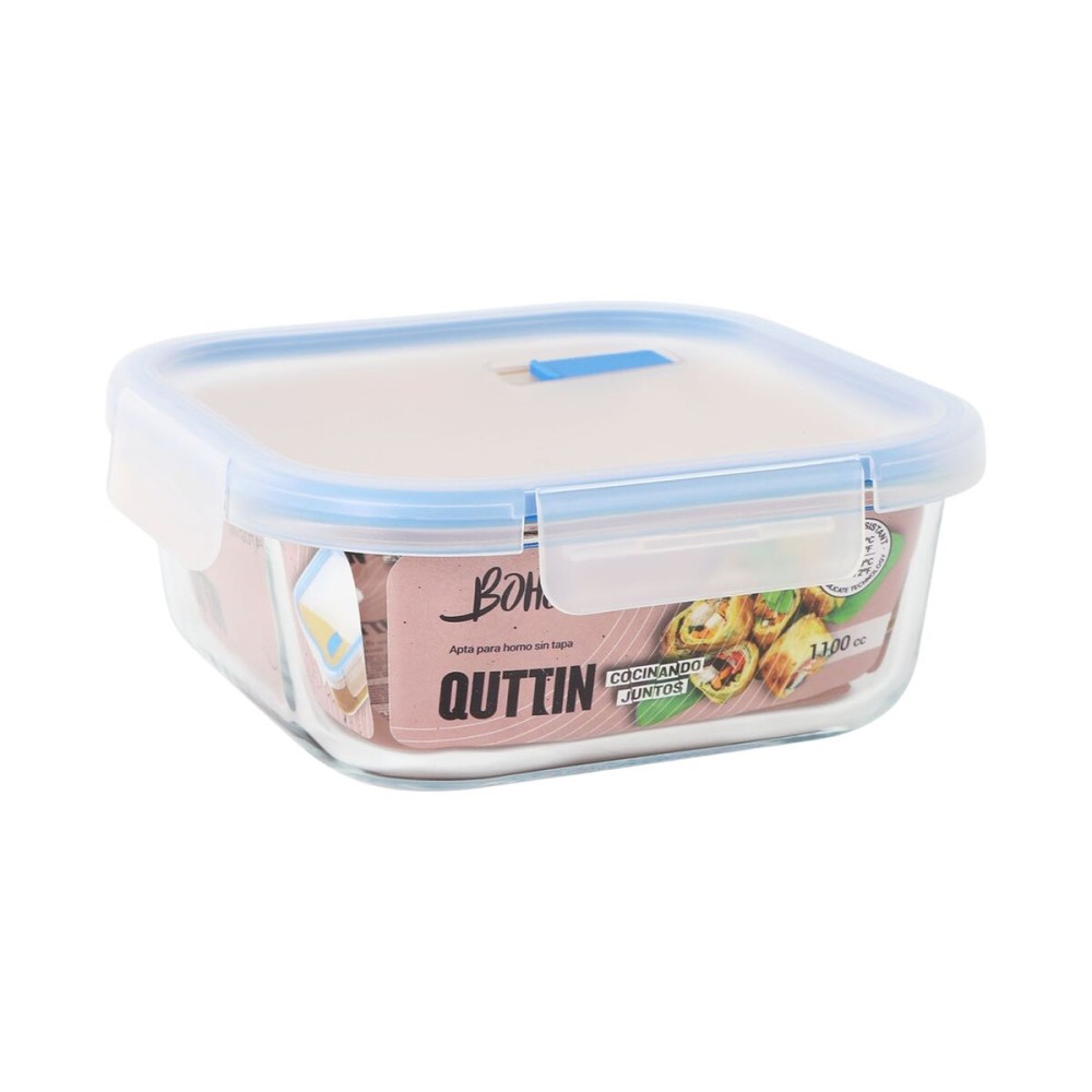 Hermetic Lunch Box Quttin Boho Transparent 1,1 L (6 Units)