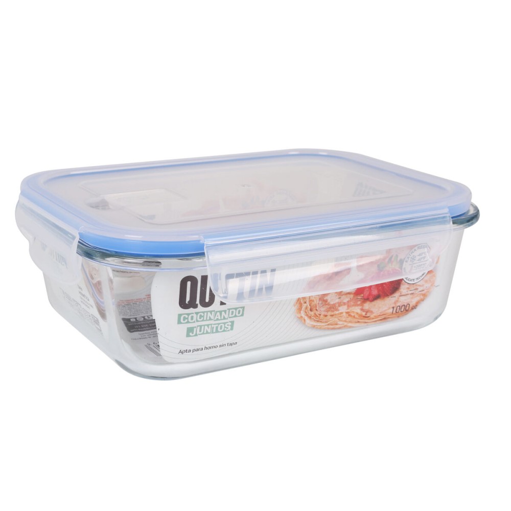 Boîte à lunch hermétique Quttin Transparent Rectangulaire 1L (6 Unités)