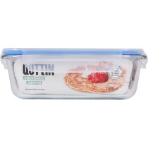 Hermetic Lunch Box Quttin Transparent Rectangular 1L (6 Units)